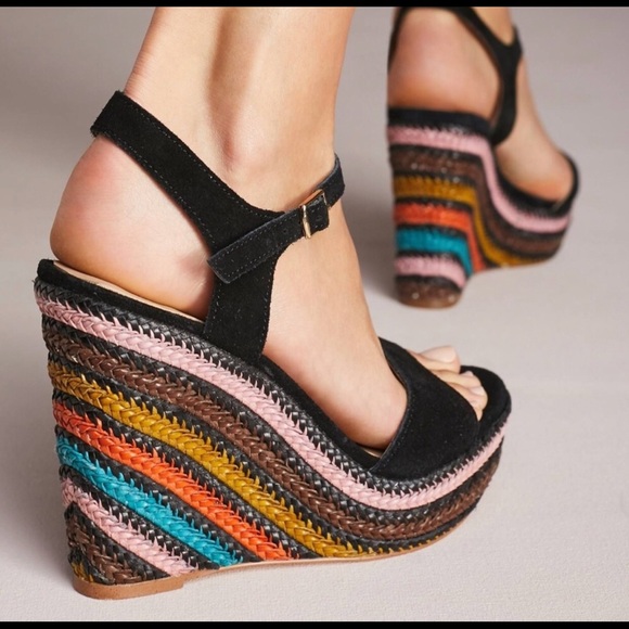Anthropologie Shoes - Anthropologie Striped Platform Wedge Sandal NWT